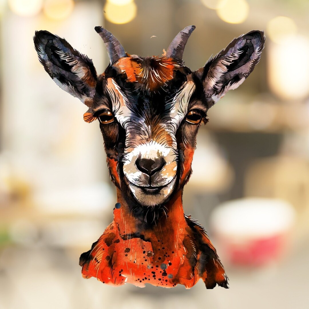 Watercolor Baby Goat Window Decal Sticker Vinyl Window Cling Nursery