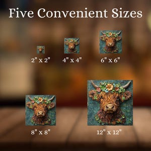 Irish Highland Cow Ceramic Art Tile Artful Bookshelf Book Nook Wall Decor Gift for Her Saint Patrick's Day Springtime Irish afbeelding 5