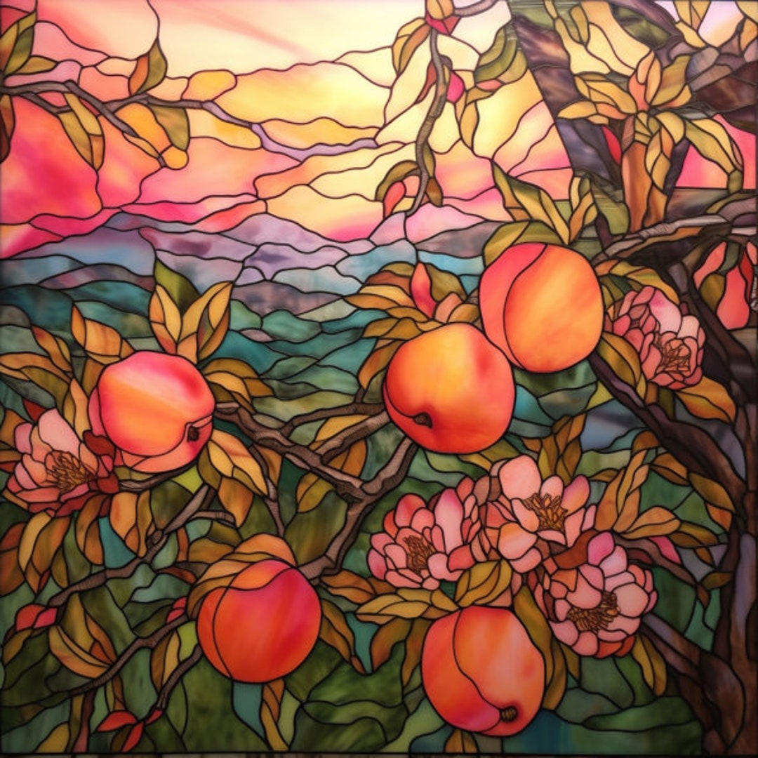 Peach Stained Glass Suncatcher - Handmade Window Hanging For Home Decor & Gift Giving