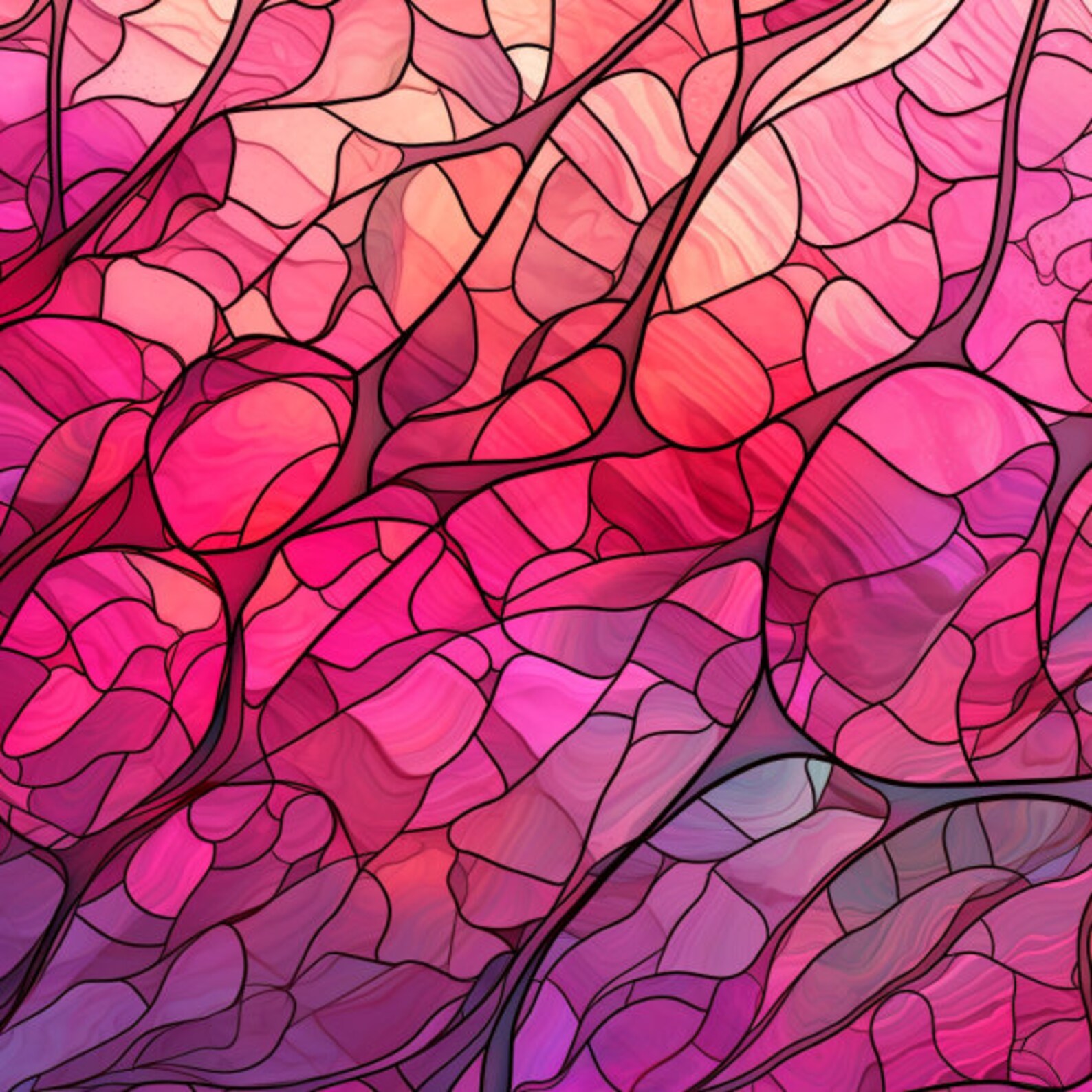 Pink Stained Glass Window Cling Pink Stained Glass Window Film Etsy