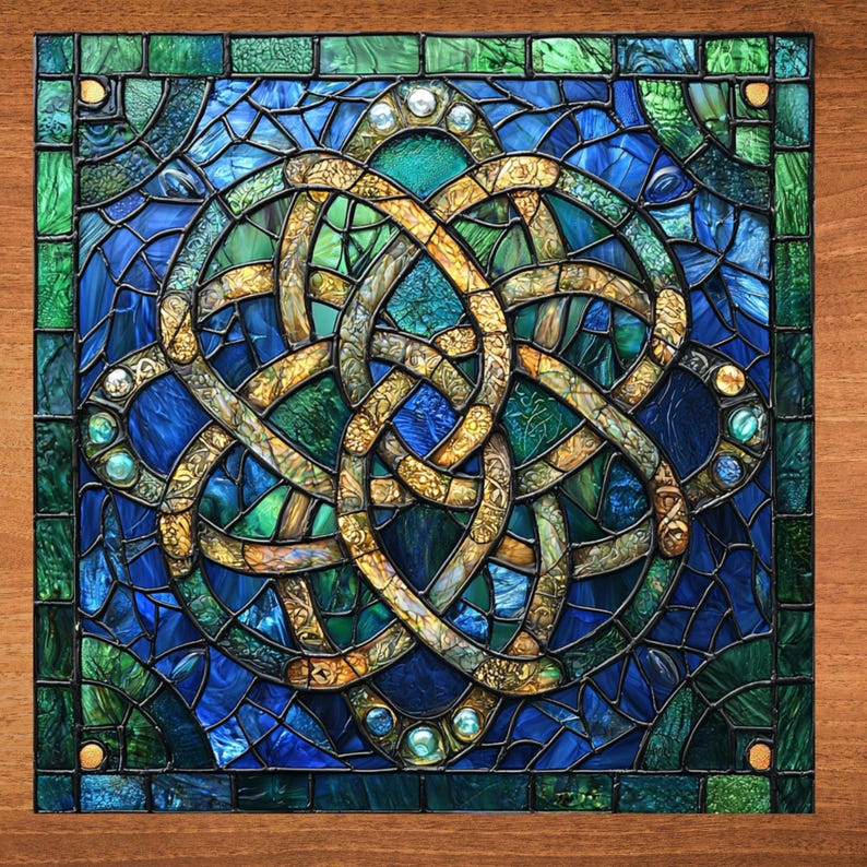 Celtic Pattern Ceramic Art Tile Decor for Kitchen Bedroom Bookshelf ...