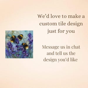Custom Floral Tile Design, Bee and Flower Art, Personalized Home Decor, Unique Wall Art, Handmade Ceramic Tile, Housewarming Gift