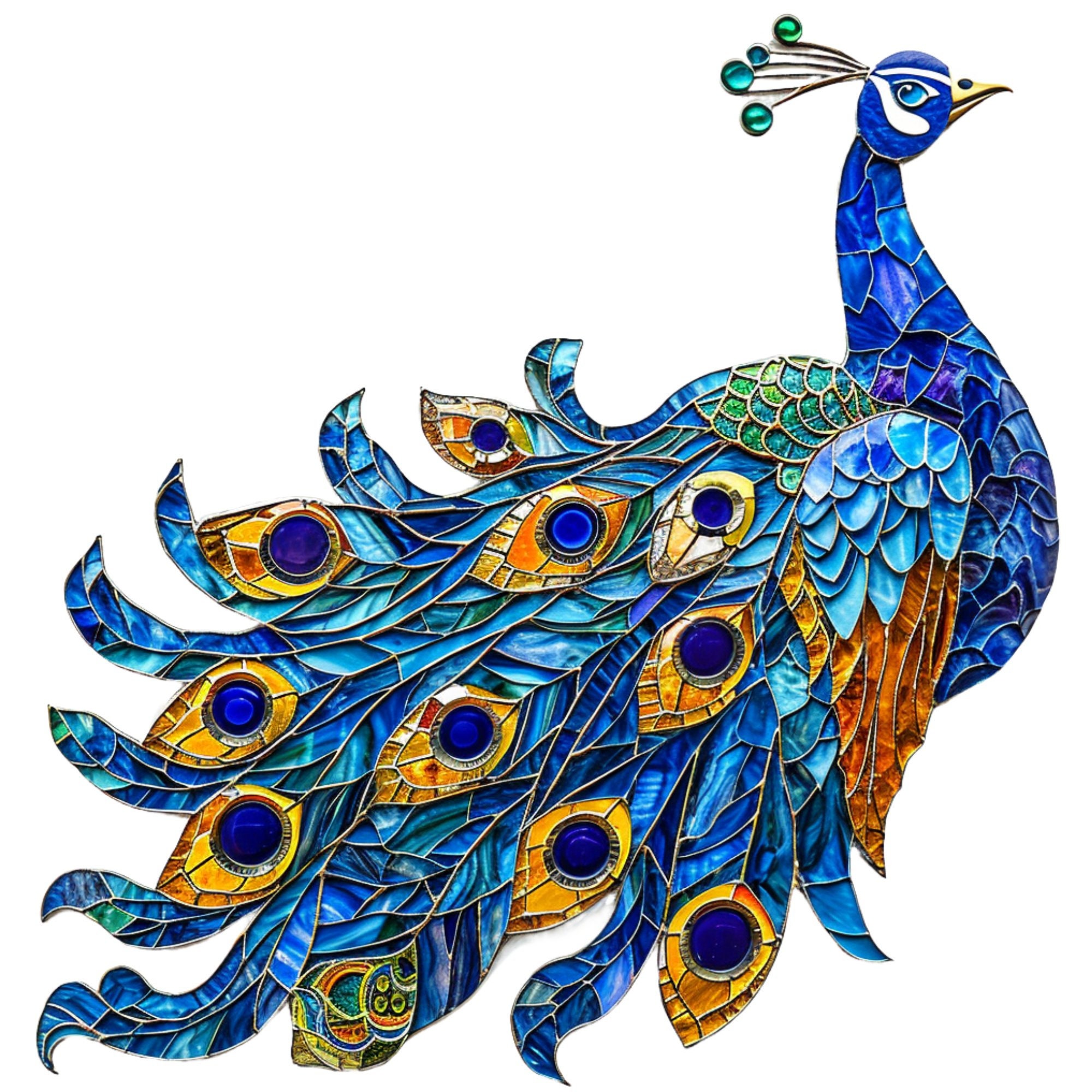 Peacock Stained Glass Window Cling Decal Sticker Vinyl Window Film ...