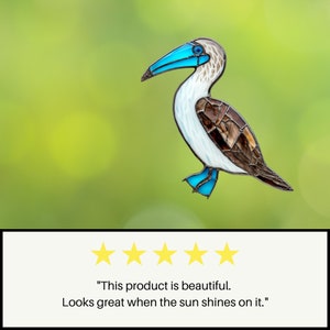 Blue-footed Stained Glass Window Cling Decal Sticker Vinyl Window Film ...