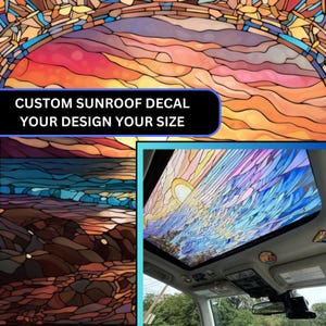 Custom Car Sunroof Window Cling Decal Custom Size and Picture Vinyl Window Cling No Adhesive Required