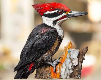 Pileated Woodpecker Window Cling Sticker Decal Window Film Gift for Bird Lovers Make Windows Bird Safe Decor