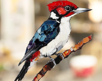 Red-headed Woodpecker Window Cling Sticker Decal Window Film Gift for Bird Lovers Make Windows Bird Safe Decor