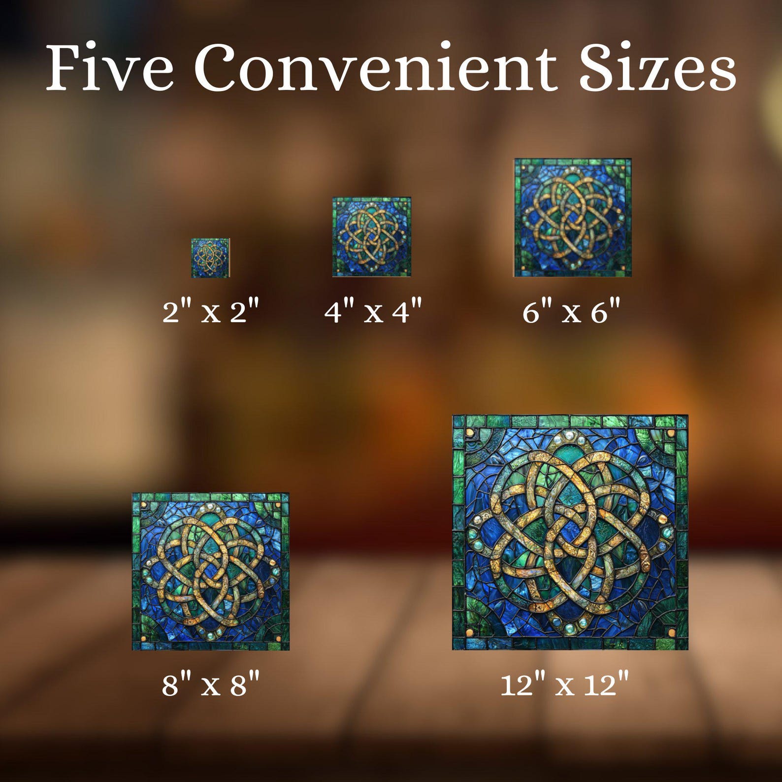 Celtic Pattern Ceramic Art Tile Decor for Kitchen Bedroom Bookshelf ...