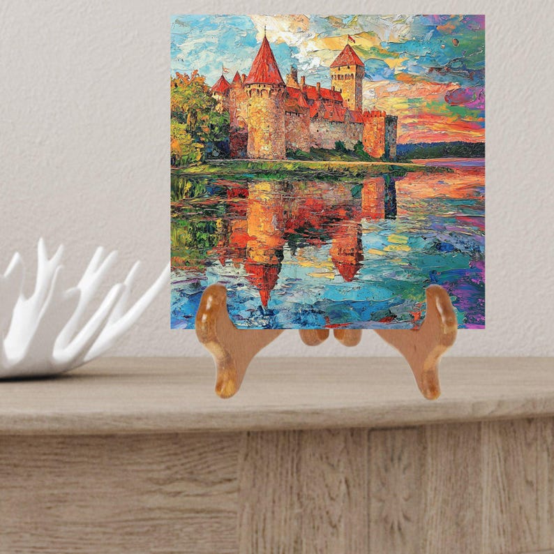 Trakai Island Castle Castle Decor Ceramic Art Tile for Book Nook ...
