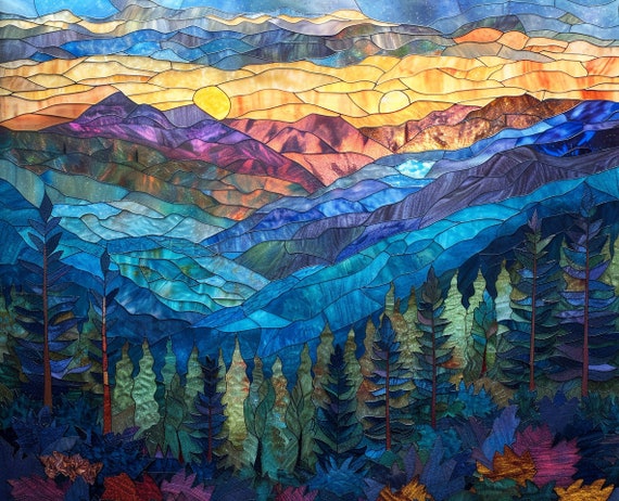 Great Smoky Mountains National Park Jigsaw Puzzle, Beautiful Stained Glass Look, Gift for Nature Lover, Giftfor National Park Fan, Family
