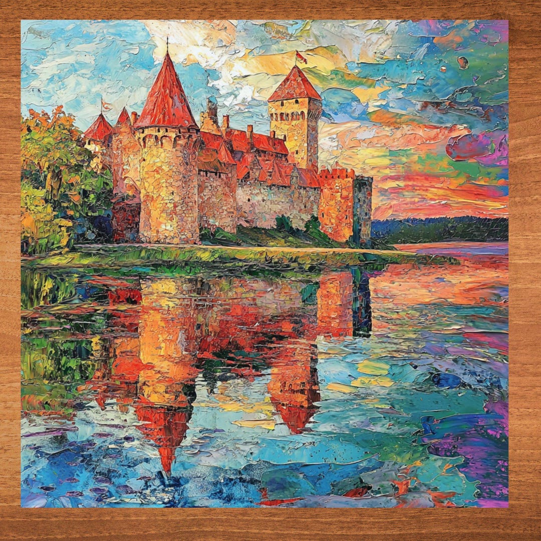 Trakai Island Castle Castle Decor Ceramic Art Tile for Book Nook ...