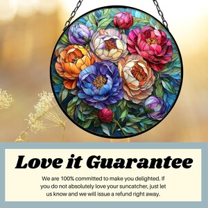 Peony November Birthflower Suncatcher Birthmonth Birth Month Flower Gift for Her Mom Wife Grandmother Personally birthflower image 9