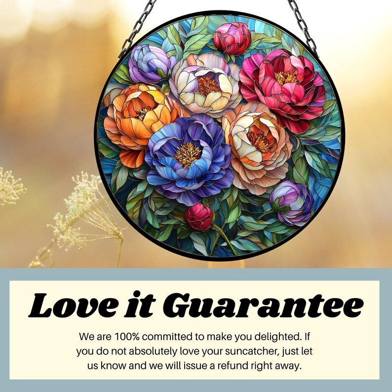 Peony November Birthflower Suncatcher Birthmonth Birth Month Flower Gift for Her Mom Wife Grandmother Personally birthflower image 9