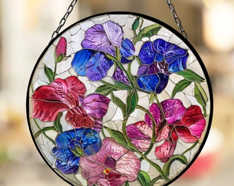 Sweet Pea April Beautiful Birth Month Suncatcher for Mothers Day Birthday Gift for Her Mom Wife Mother Grandmother