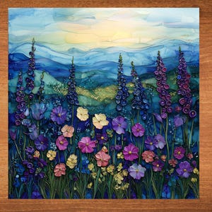Irish Spring Meadow Ceramic Art Tile Artful Bookshelf Book Nook Wall Decor Gift for Her Saint Patrick&#39;s Day Springtime Irish