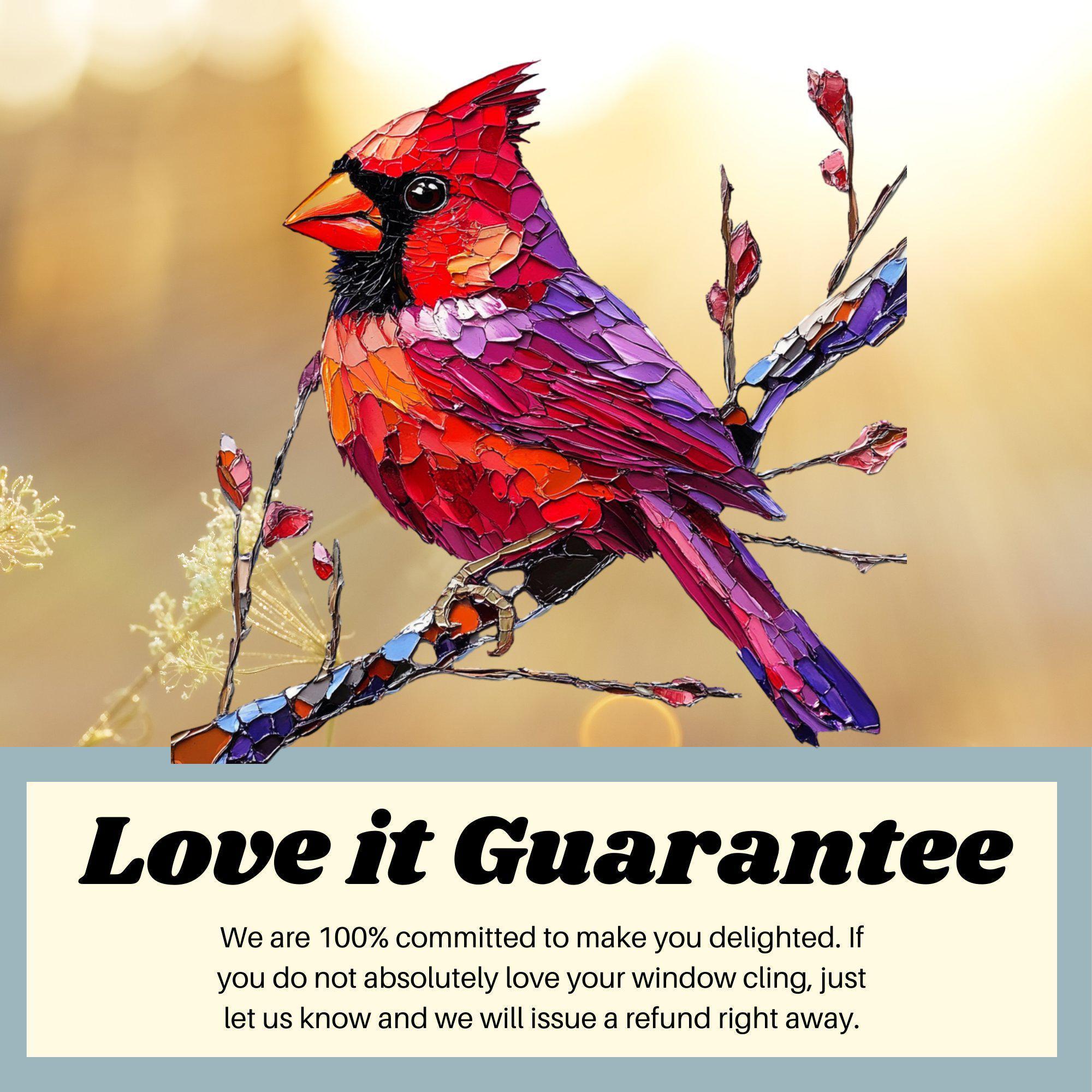 Northern Cardinal Window Cling Sticker Decal Window Film Gift for Bird ...