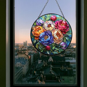 Peony November Birthflower Suncatcher Birthmonth Birth Month Flower Gift for Her Mom Wife Grandmother Personally birthflower image 8