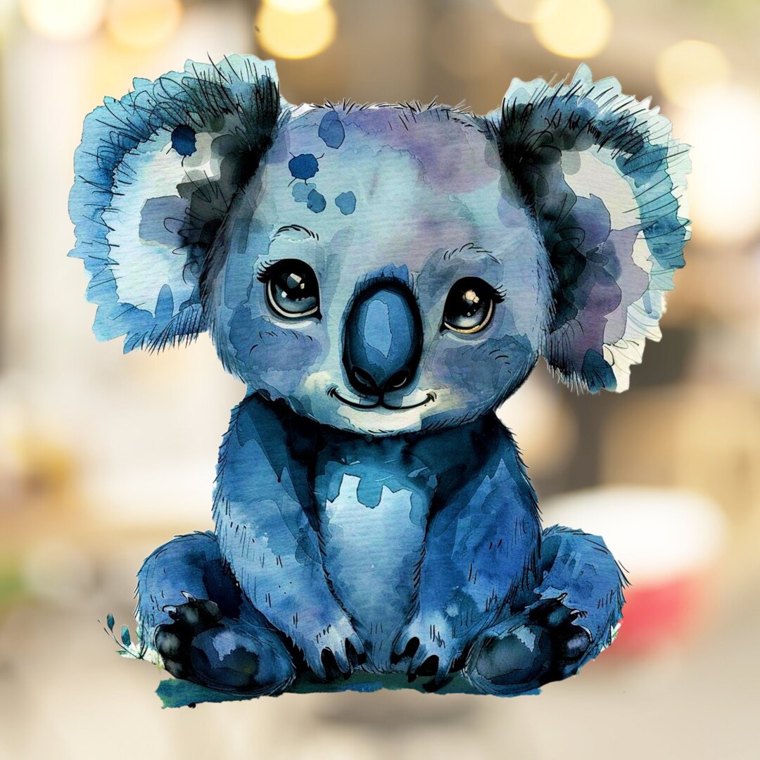 Watercolor Baby Koala Window Decal Sticker Vinyl Window Cling Nursery ...