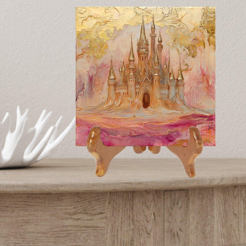 Sleeping Beautys Castle Castle Decor Ceramic Art Tile for Book Nook ...