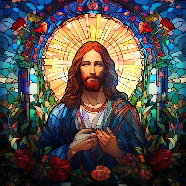 Jesus Christ Stain Glass Jesus Christ Stain Glass Window Hanging Jesus Christ Window Cling Jesus Suncatcher Jesus Clings