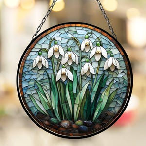 Snowdrop January Birthflower Suncatcher Birthmonth Birth Month Flower Gift for Her Mom Wife Grandmother Personally birthflowe