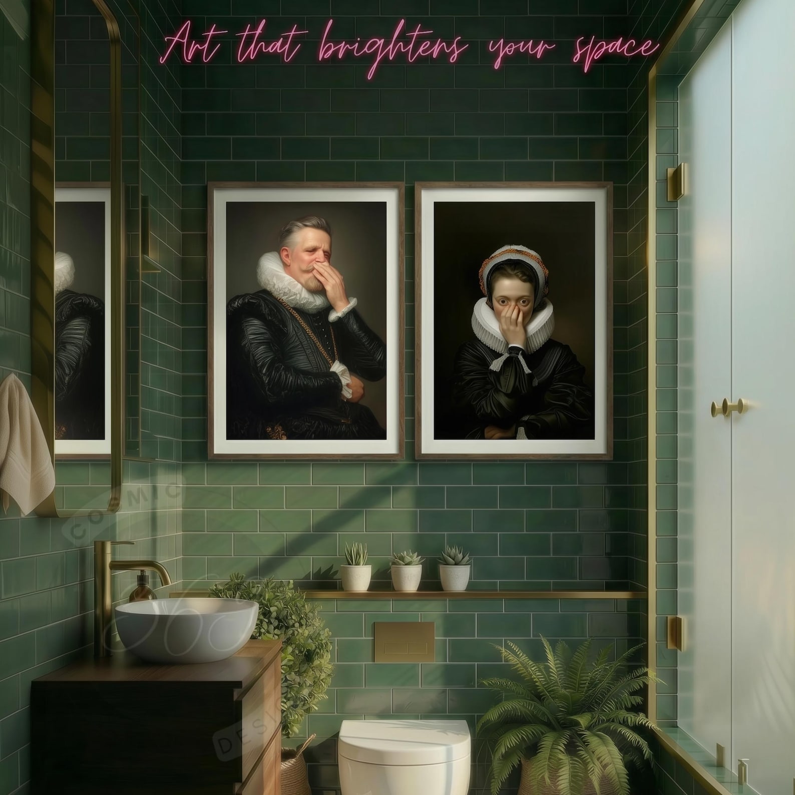 Funny Vintage Bathroom Wall Art Set – Toilet Humor Printable Portraits ...