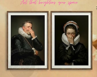 Funny Vintage Bathroom Wall Art Set – Toilet Humor Printable Portraits for Guest Restroom, Digital Download Decor, Instant Download