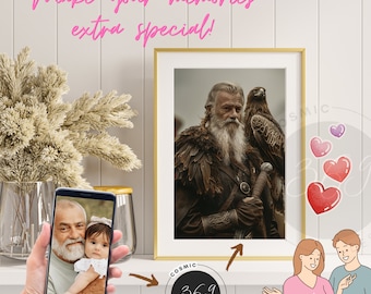 Custom Vikings Portrait, Custom Viking Portrait from photo, Historical Viking Portrait, Custom-portrait Digital Download, Best for Gift