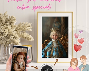 Custom Prince Portrait Personalized Prince Portrait from Photo, Royal Portrait Custom-portrait Digital Download, Best for party & gift