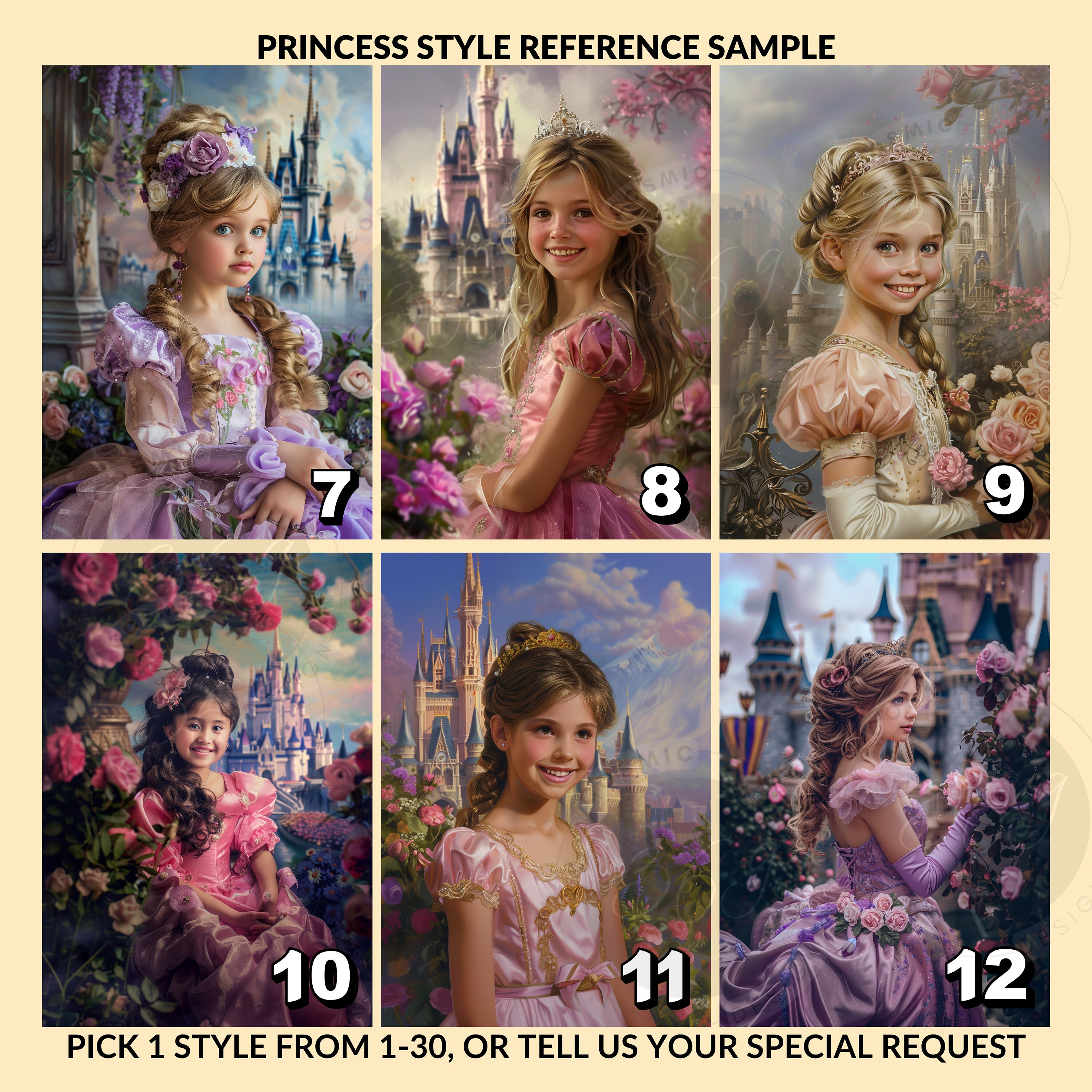 Custom Princess Portrait Personalized Princess Portrait From Photo ...