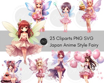 Fairy Clipart Commercial Use Japan Anime Style Fairy PNG, 23 Designs Fairy PNG Cut for Fairy Party, print, shirt, invitation & decoration.