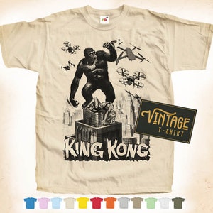 Black Print: King Kong T shirt Tee Vintage Poster Natural 12 Colors All Sizes S-5XL