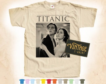 Black Print: TITANIC ver.1 T-shirt Tee Vintage Poster Natural 12 Colors All Sizes S-5XL