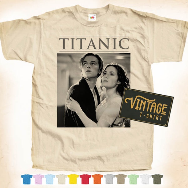 Black Print: TITANIC ver.1 T-shirt Tee Vintage Poster Natural 12 Colors All Sizes S-5XL