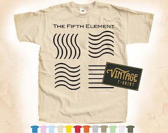 Black Print: The FIFTH ELEMENT ver.1 T SHIRT Tee Vintage Poster Natural 12 Colors All Sizes S-5XL