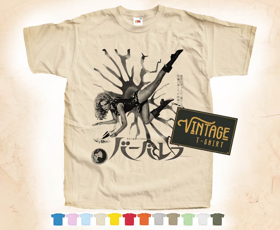 Black Print: Barbarella Queen Of The Galaxy V4 T SHIRT Tee Vintage Poster Natural 12 Colors All Sizes S-5XL