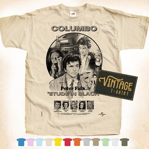 Black Print: Columbo V2 T SHIRT Tee Vintage Poster Natural 12 Colors All Sizes S-5XL