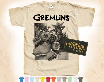 Impression noire : GREMLINS V3 T-shirt T-shirt vintage Poster Naturel 12 couleurs toutes les tailles S-5XL