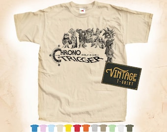 Black Print: Chrono Trigger V1 T SHIRT Tee Vintage Poster Natural 12 Colors All Sizes S-5XL