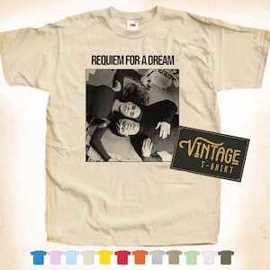 Stampa nera: Requiem For A Dream V4 T SHIRT Tee Poster vintage Naturale 12 colori Tutte le taglie S-5XL