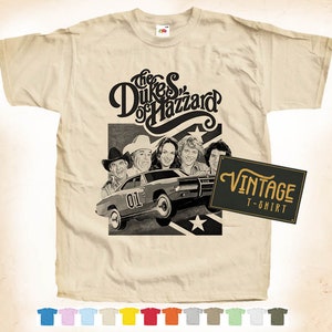 Impression noire : t-shirt The Dukes of Hazzard V1 T-shirt vintage, naturel, 12 couleurs toutes les tailles S-5XL