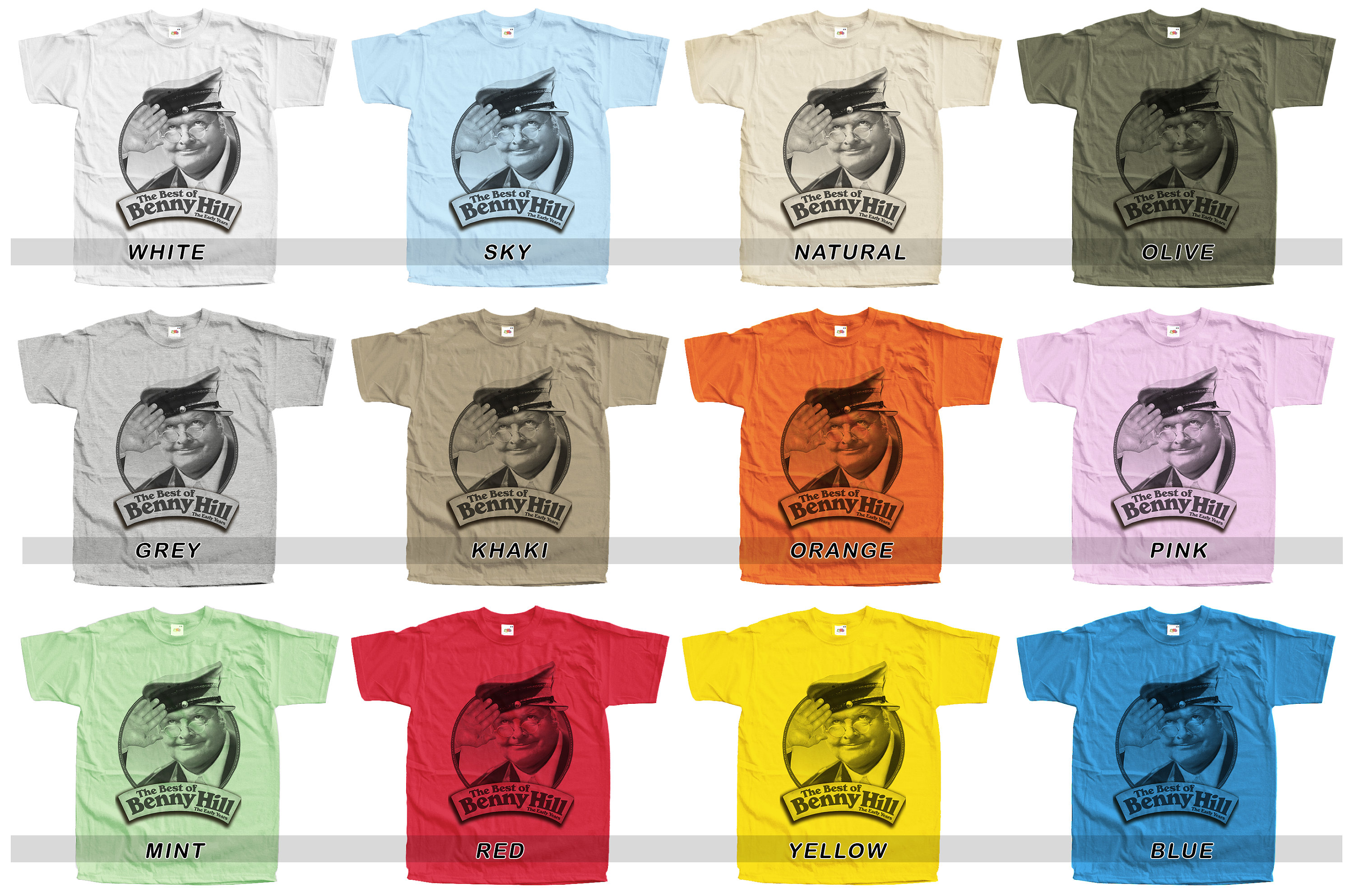 Benny Hill T-Shirt da Uomo Retrò Father's Day Giorno Commedia