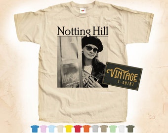 Black Print: NOTTING HILL Ver.1 T-shirt Tee Vintage Poster Natural 12 Colors All Sizes S-5XL