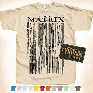 Black Print: MATRIX ver.1 T shirt Tee Vintage Poster Natural 12 Colors All Sizes S-5XL