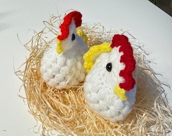 Easter crochet chicken, Easter eggs keeper, crocheted Easter decoration