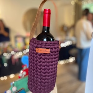 Hand-Crocheted Wine Bottle Holder - Elegant and Practical