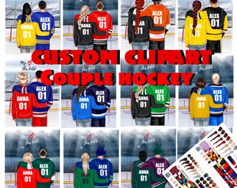 Clipart hockeyspeler: "HOCKEY CLIPART", hockeyafbeeldingen, hockeyshirts, sportclipart, sportteam, sublimatie clipart, ontwerp png-mok