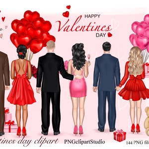 Couple clipart, Valentine's day, Best friend clipart, Personalized Illustration, Afro girl clipart, Best friend gifts Instant download PNG