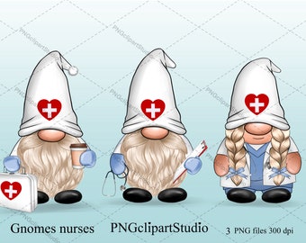 Medical Gnomes, Gnome Nurse, Nurse Gnome png, Nurse Hat,Stethoscope Png,Gnomes Clipart, Digital Download,