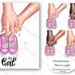 Futurs parents clipart, clipart famille, c'est une fille, fête de genre,